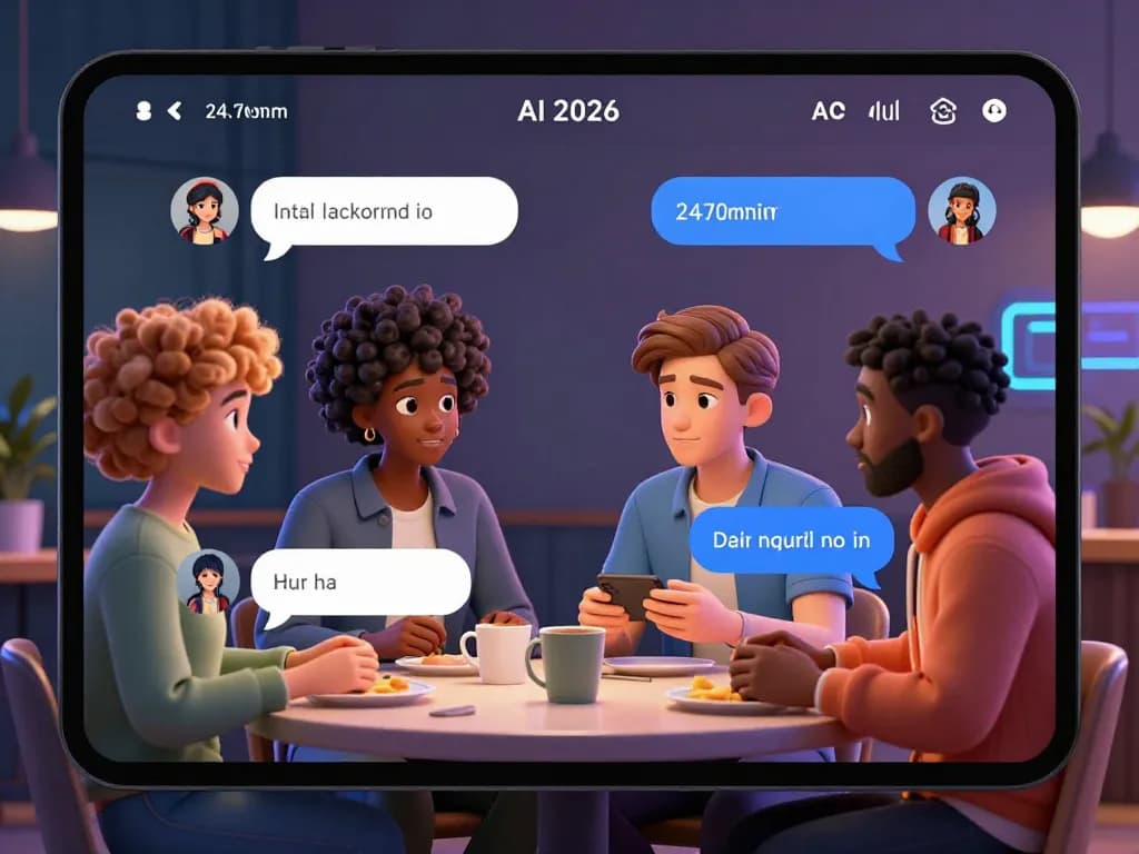 Engaging scene of diverse avatars in a vibrant porn ai chat environment, showcasing emotional interactions and modern digital interfaces.