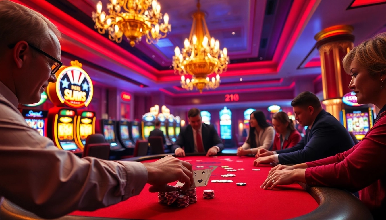 Experience the excitement of AT99娛樂 with players at a vibrant casino poker table.
