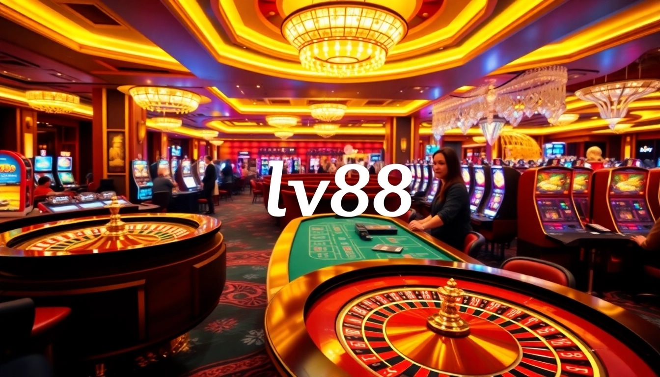 Engaged players enjoying games at the lv88 casino, showcasing a vibrant casino environment.