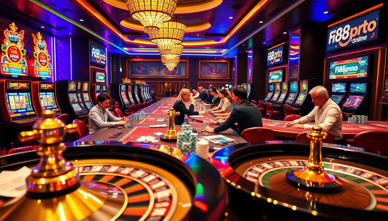 Experience thrilling gameplay at fi88pro.online with vibrant casino scenes and exciting poker moments.