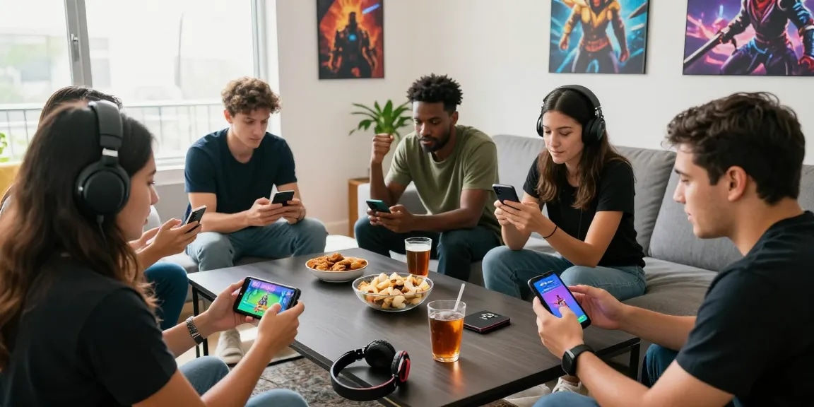 Exciting group gaming session using 3 Patti Boss app featuring diverse players sharing strategies and tips; Link here for download.