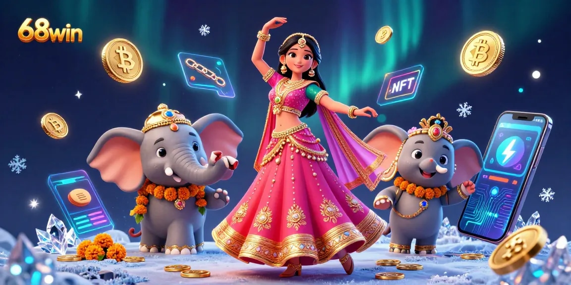 Engage in thrilling games at 68win with vibrant characters, rich casino elements, and a stunning 3D backdrop.