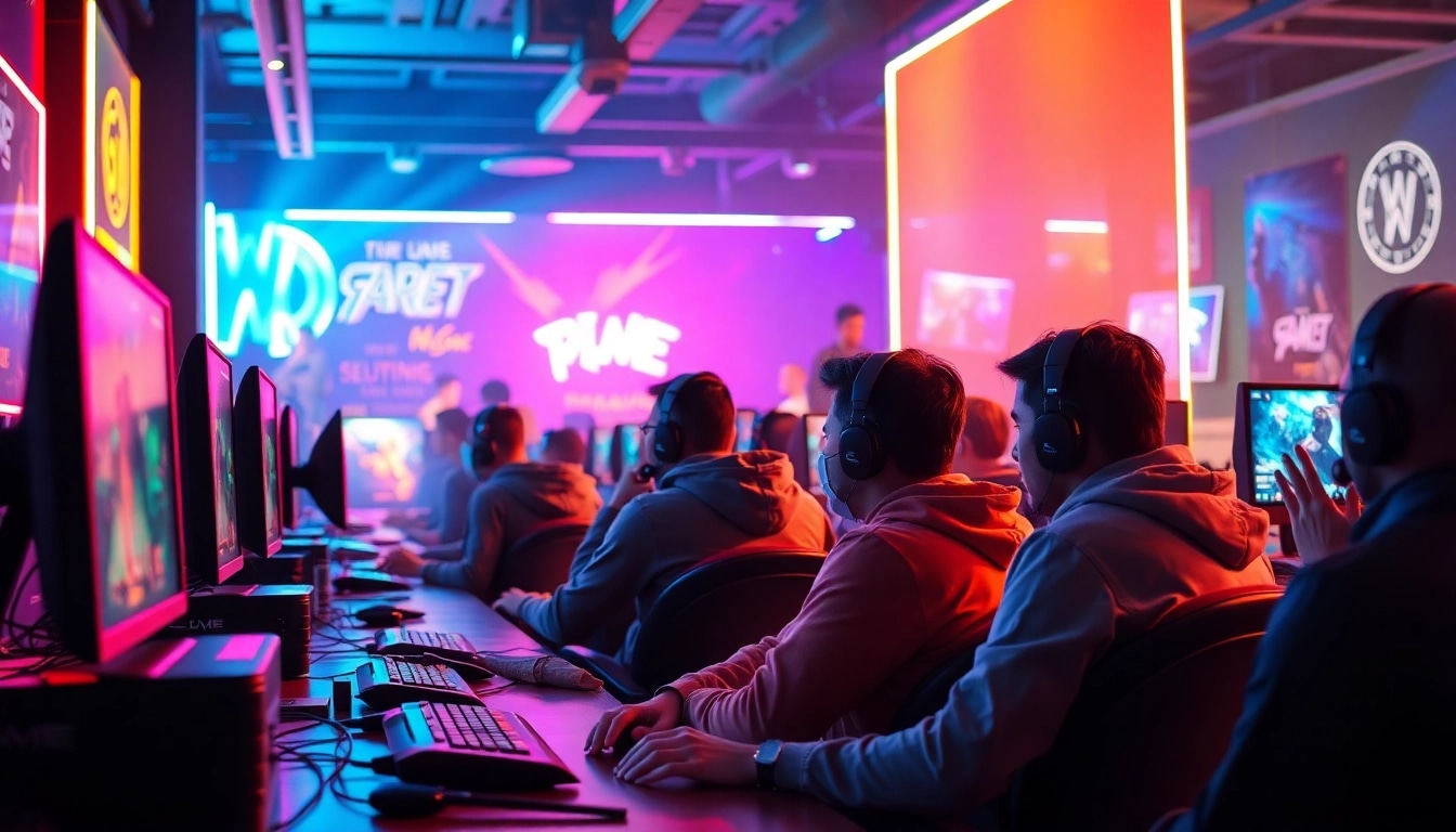 Captivating gaming environment showcasing AT99娛樂 with engaging players and high-tech setups.