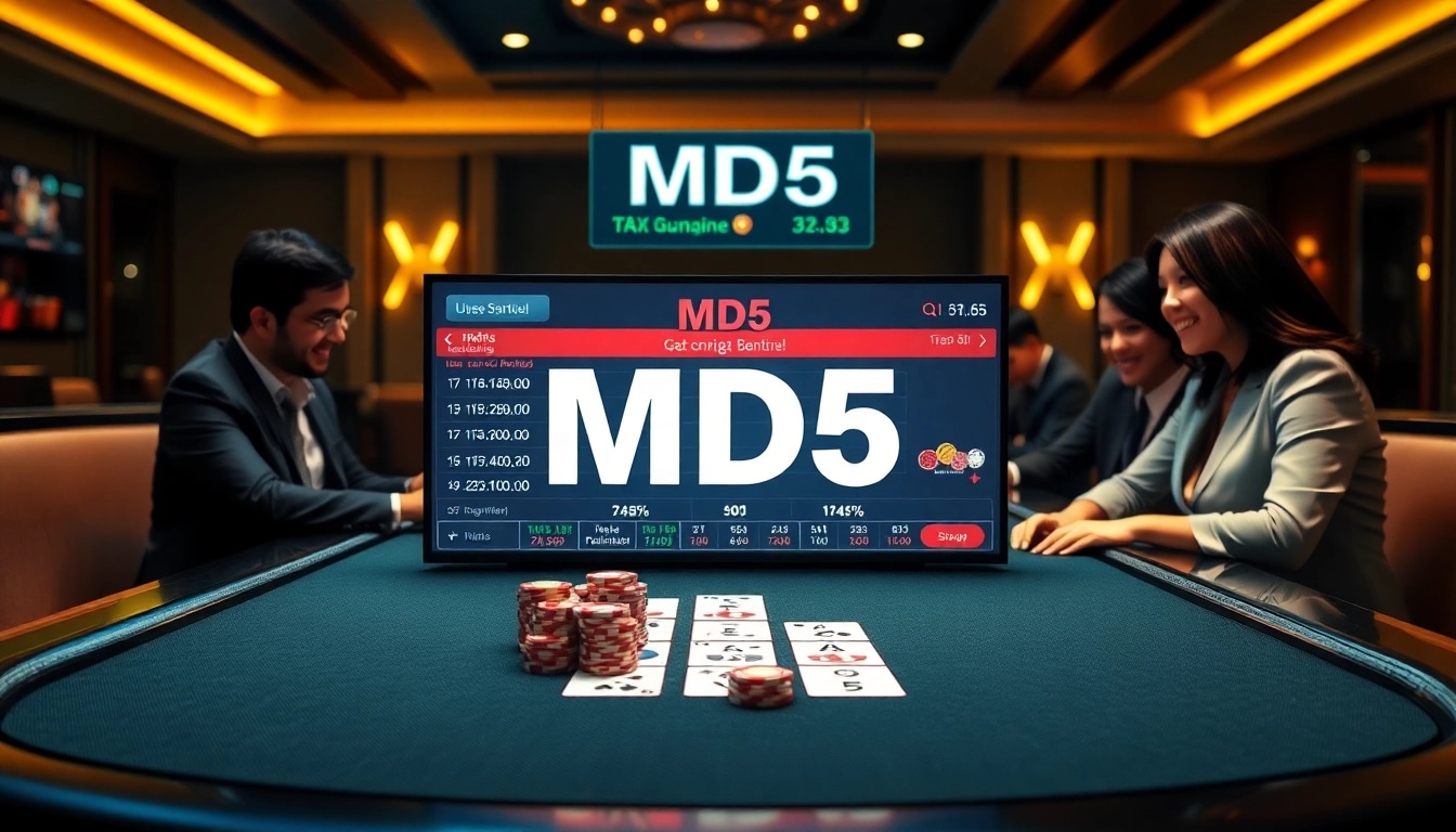 Experience the excitement of tài xỉu md5 at a luxurious online casino, featuring immersive gameplay and vibrant betting scenes.