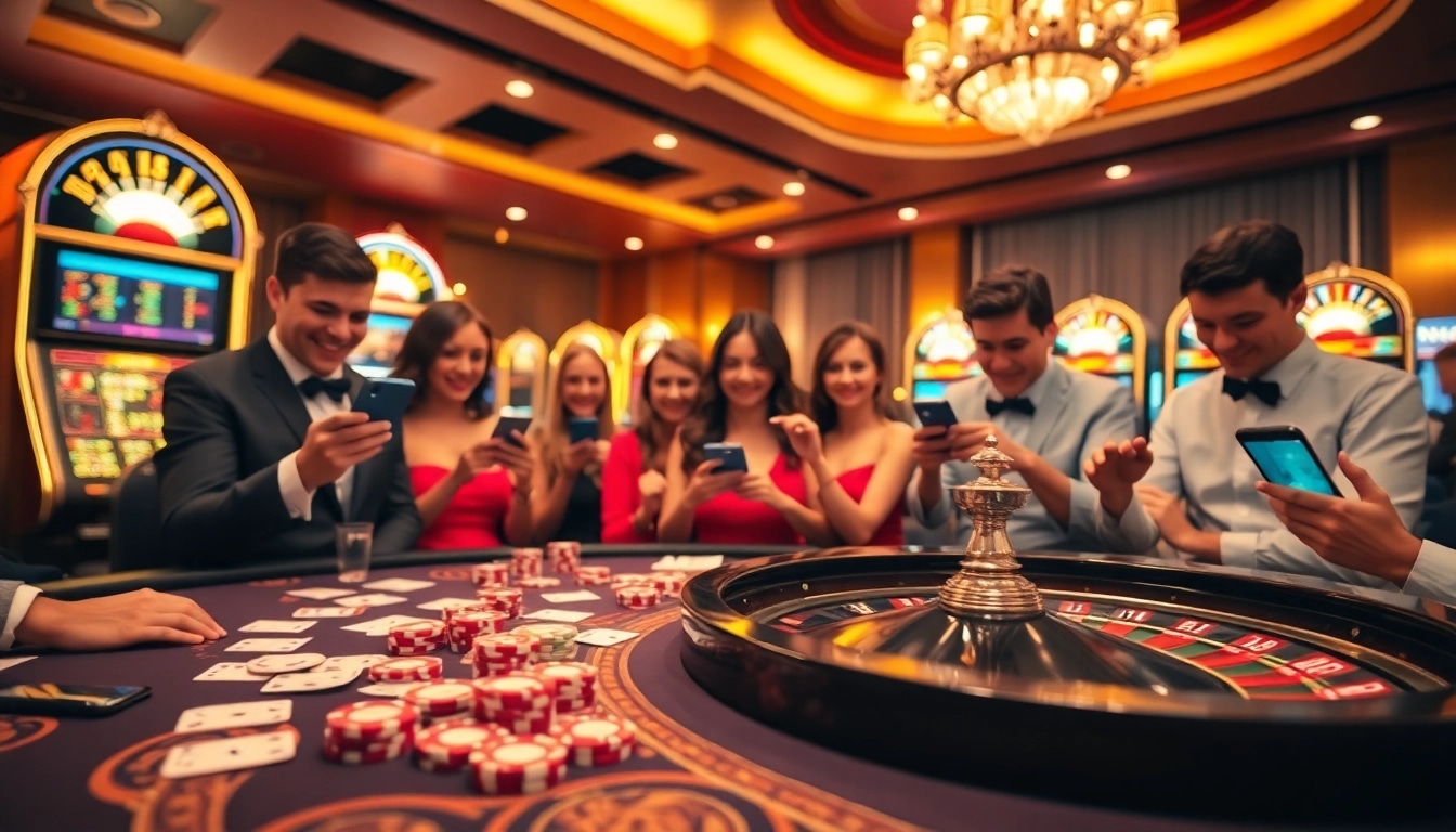 Players enjoying the excitement of online gambling at THABET casino with vibrant game setups.