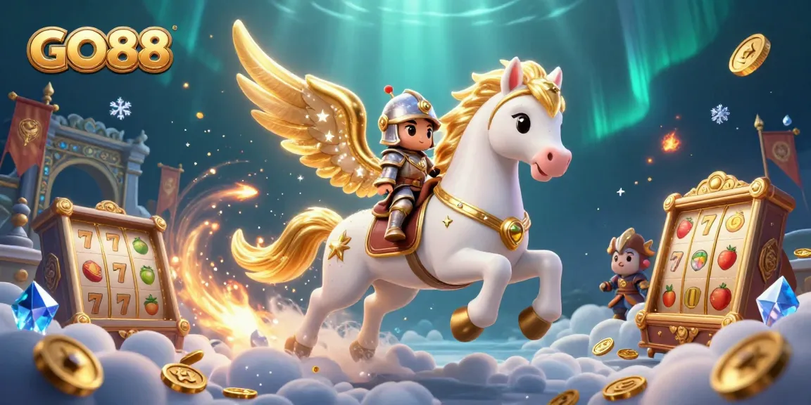 GO88 offers thrilling slot games with vibrant graphics and exciting action in a fantasy-inspired scene.