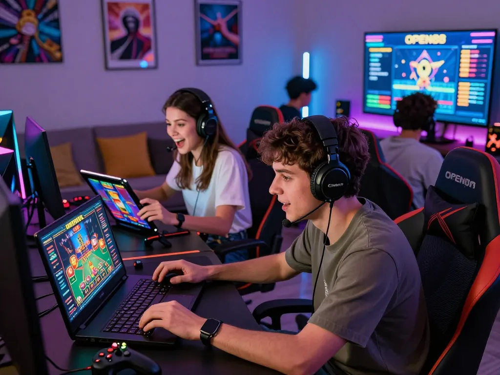 Players enjoying various games on OPEN88 platform, showcasing a lively online gaming experience.