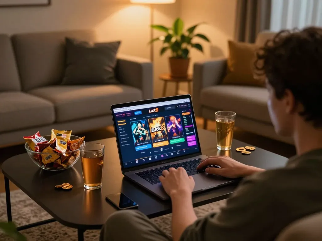 Experience exciting gaming at Luck8 while enjoying a cozy home atmosphere.