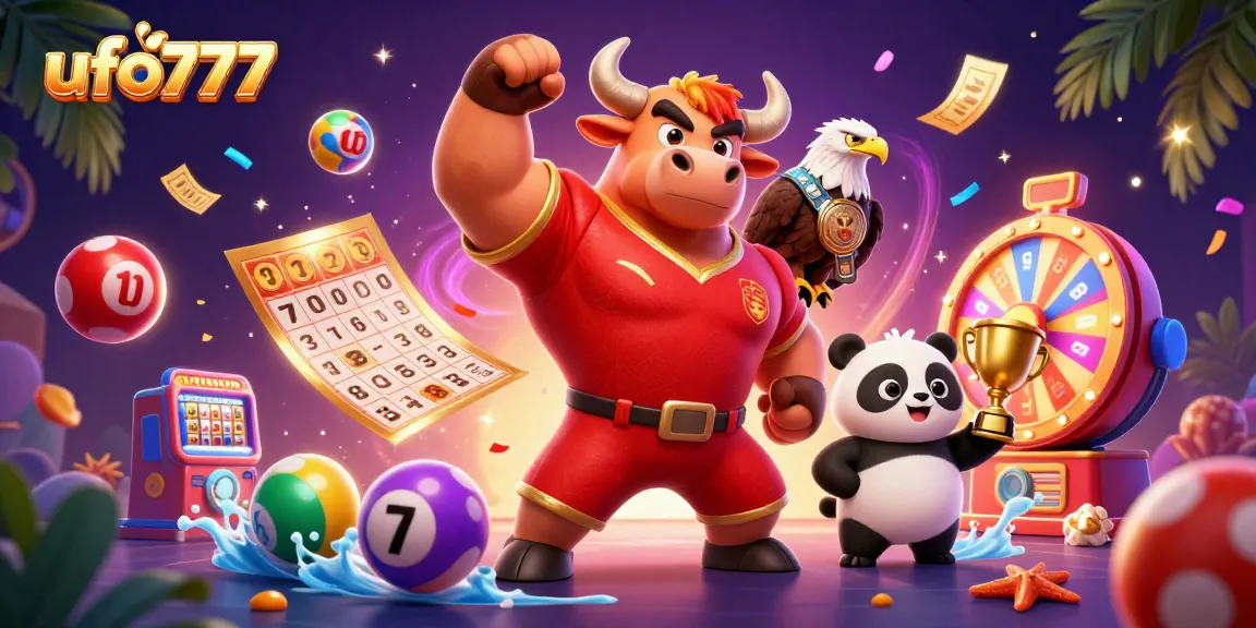 Experience the thrill of ufo777 gaming with vibrant lottery and bingo elements in a dynamic design.