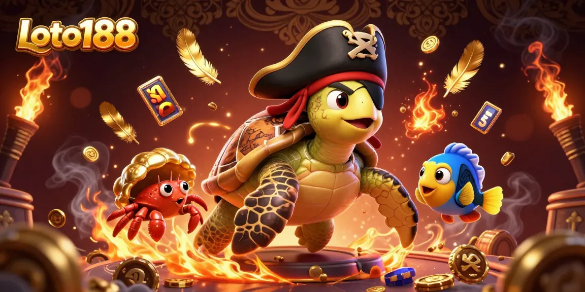 Loto188 represents a vibrant underwater gambling adventure with colorful characters and dynamic elements embodying casino excitement.