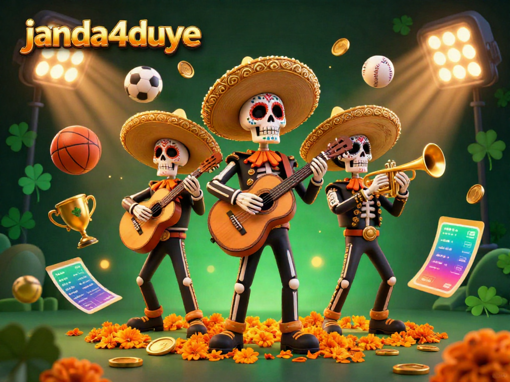 Janda4duye, pengalaman bermain kasino unik dengan band mariachi skeleton dan bola olahraga yang dikejar keberuntungan.