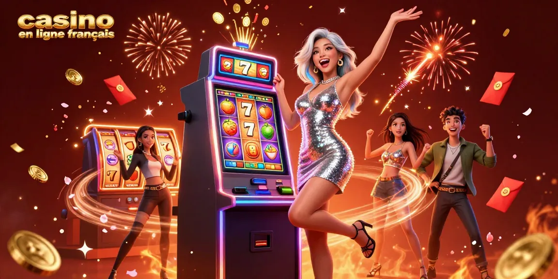 Play casino en ligne francais with vibrant slot themes and jackpot celebrations.