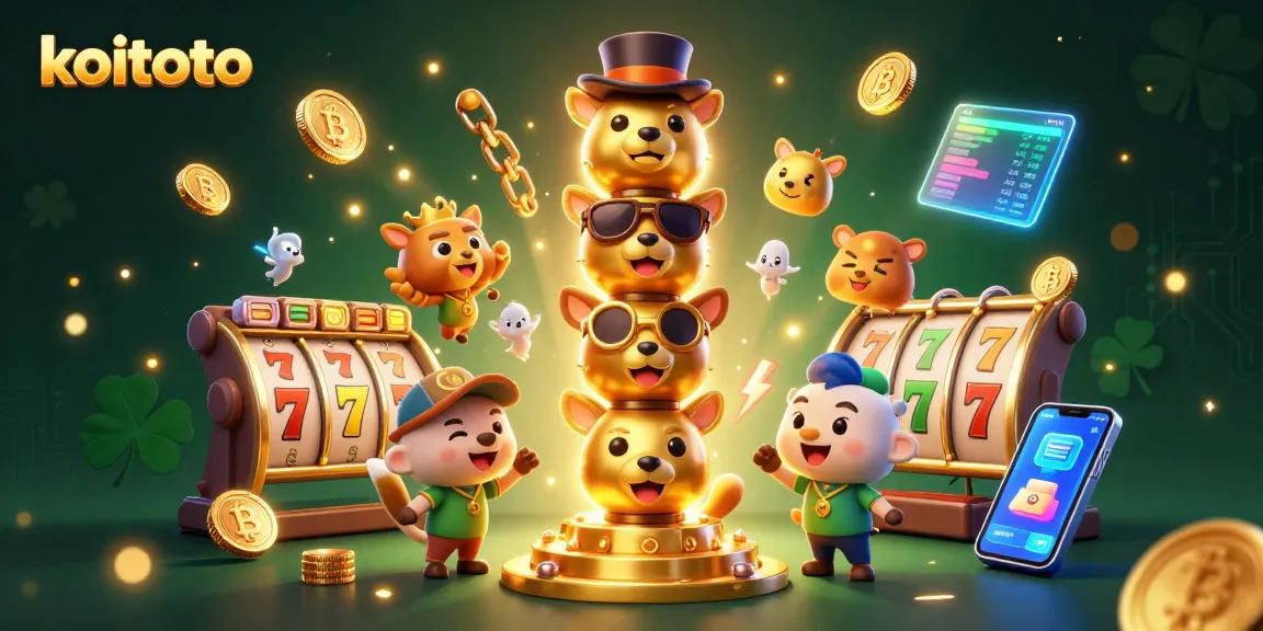 Experience exciting game dynamics with koitoto, showcasing vibrant slot elements and animated totem in 3D.