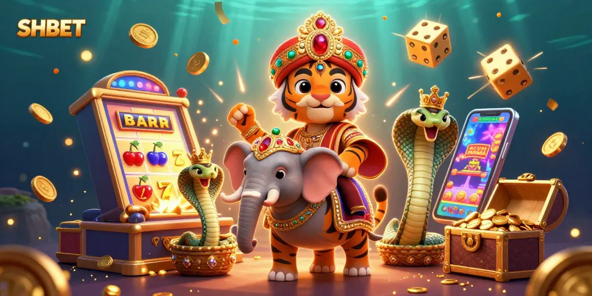 Experience thrilling gameplay at SHBET with vibrant slots and unique characters in a dazzling casino scene.