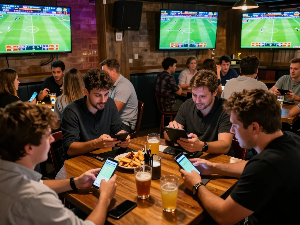 bongdaso soi kèo during a thrilling sports betting night at a vibrant bar