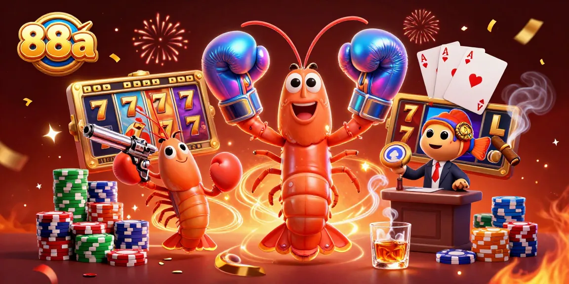 Join the excitement at 88aa with vibrant slot reels, poker action, and winning celebrations!