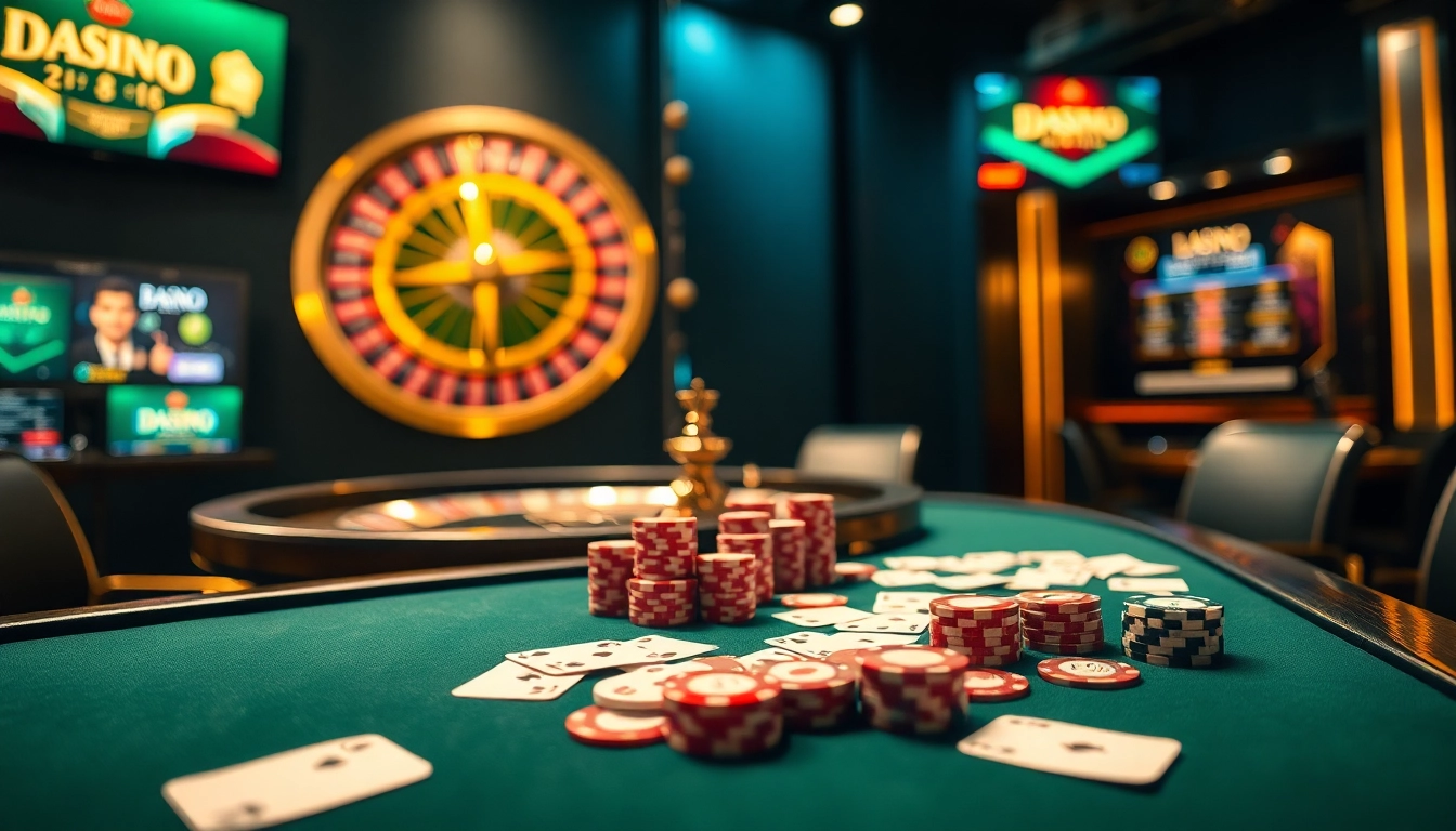 KJC poker table scene with vibrant chips and exciting gameplay action.