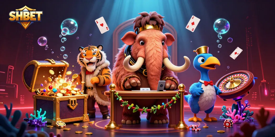 Experience SHBET excitement with a vibrant 3D casino scene featuring dynamic characters and gaming elements.