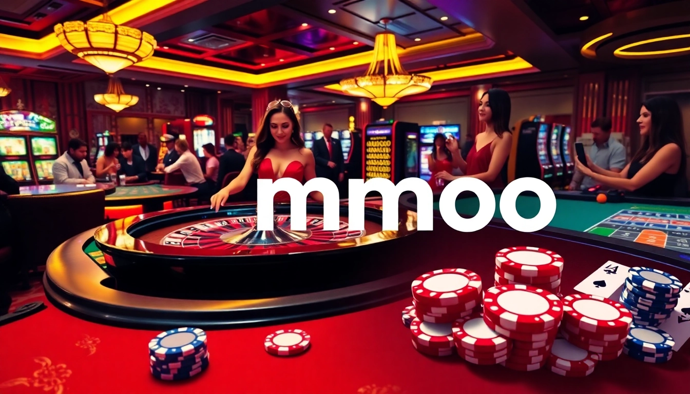 Players enjoying a thrilling mmoo gaming experience at an elegant casino.