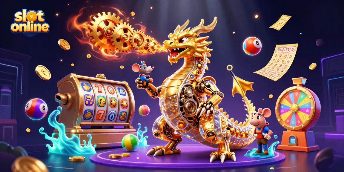Engage with slot online action featuring a golden dragon and exciting game elements.