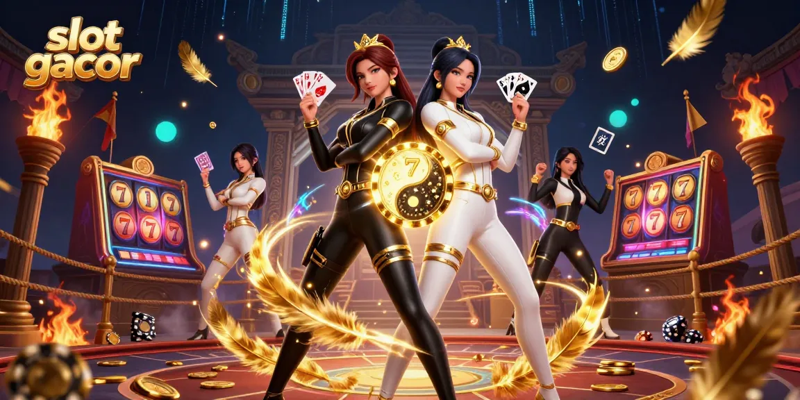 Experience thrilling gameplay in a dynamic scene with stunning characters and slot gacor elements.