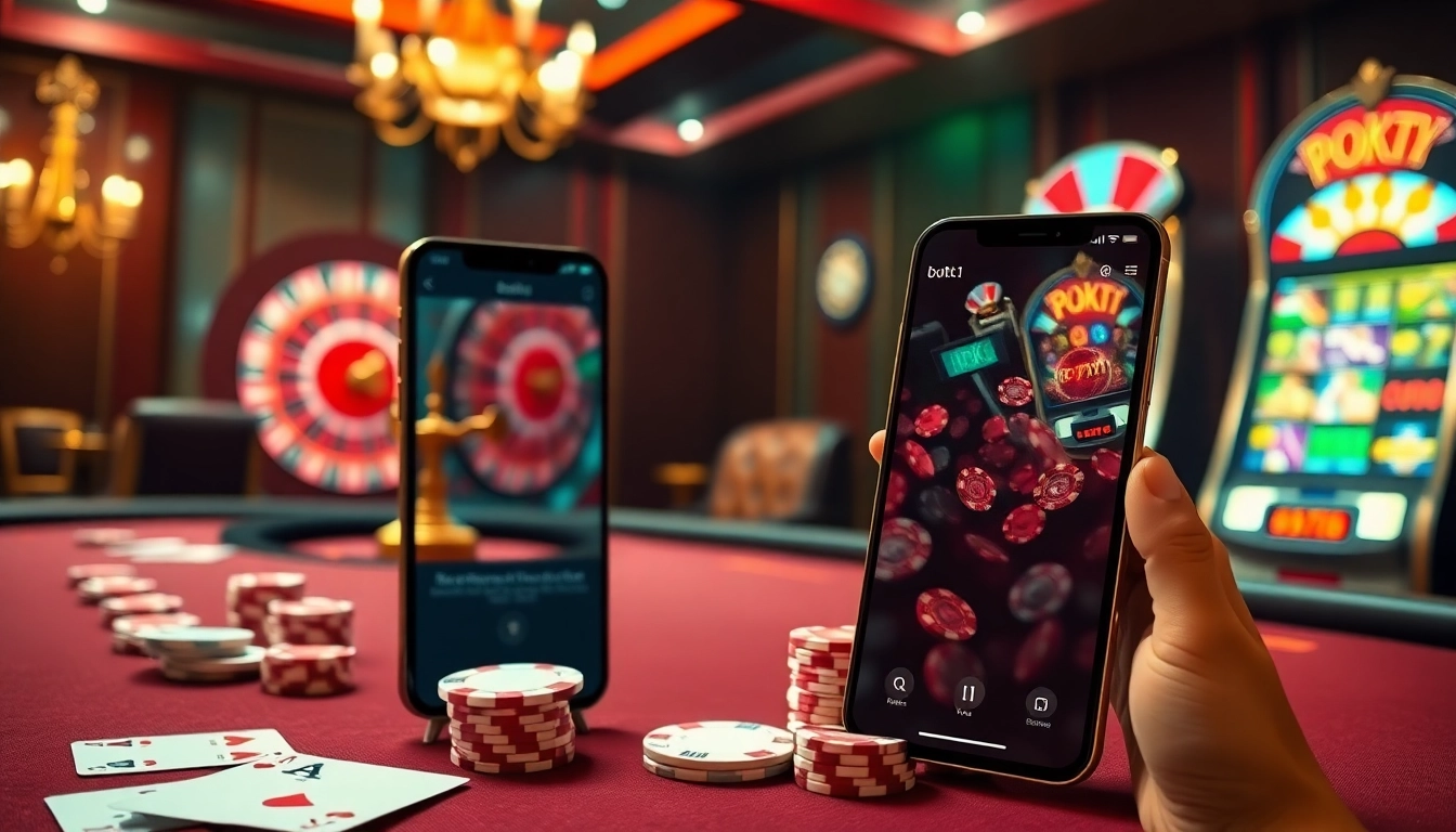 Players engaging with the bdtk1 app while enjoying a luxurious casino atmosphere.