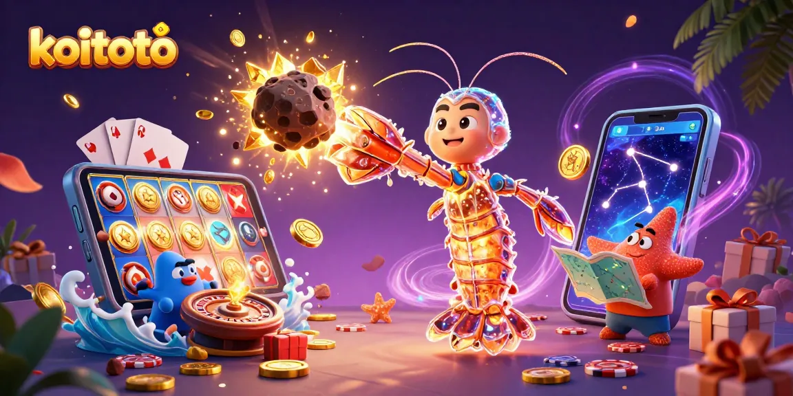 Experience thrilling wins at koitoto with a vibrant 3D scene of galactic fun and casino excitement.