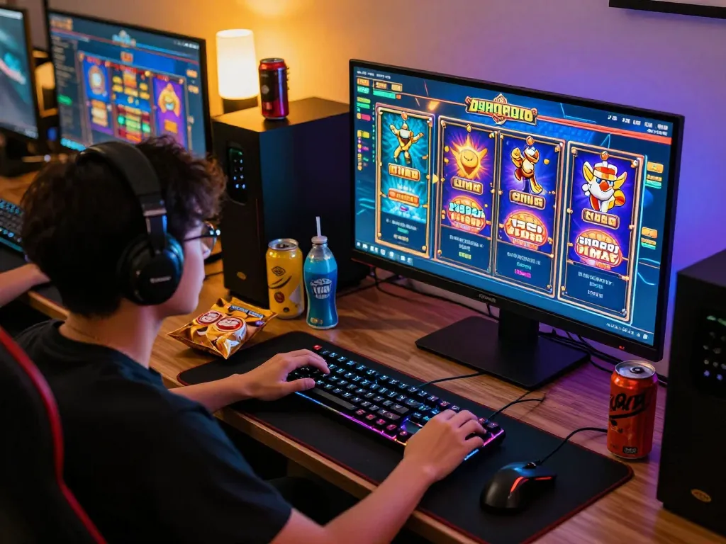 Pemain Bintangmpo menikmati pengalaman bermain slot online yang mendebarkan dengan pengaturan beberapa layar.