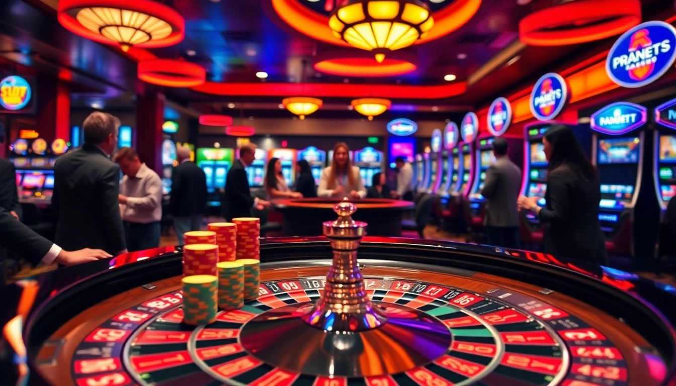 Experience the excitement of the best online casino with vibrant gaming scenes and eager players.