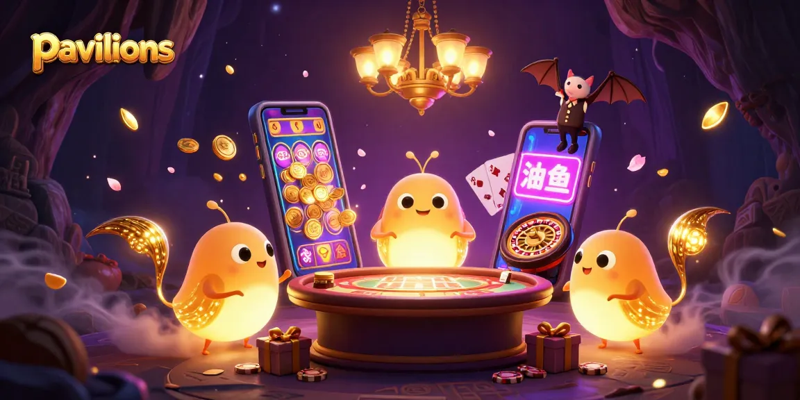 Pavilions illuminate a vibrant cave casino with glowing glowworms and a bat dealer in action.