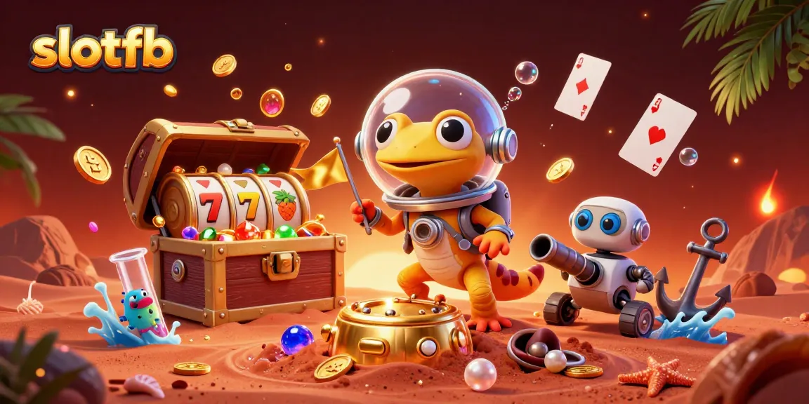 Spin big at slotfb with a Martian gecko discovering a golden casino in space!