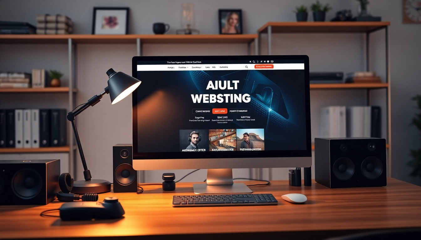 Engaging representation of adult website hosting services in a modern digital workspace.