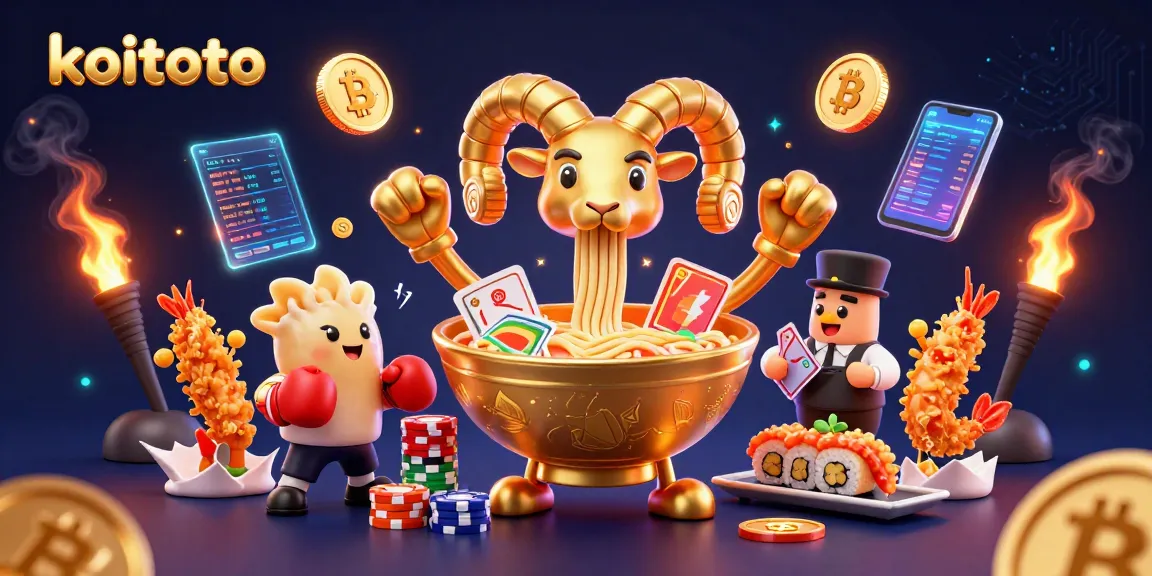 Koitoto players engaged with a vibrant 3D casino scene filled with dynamic characters and animated crypto elements.