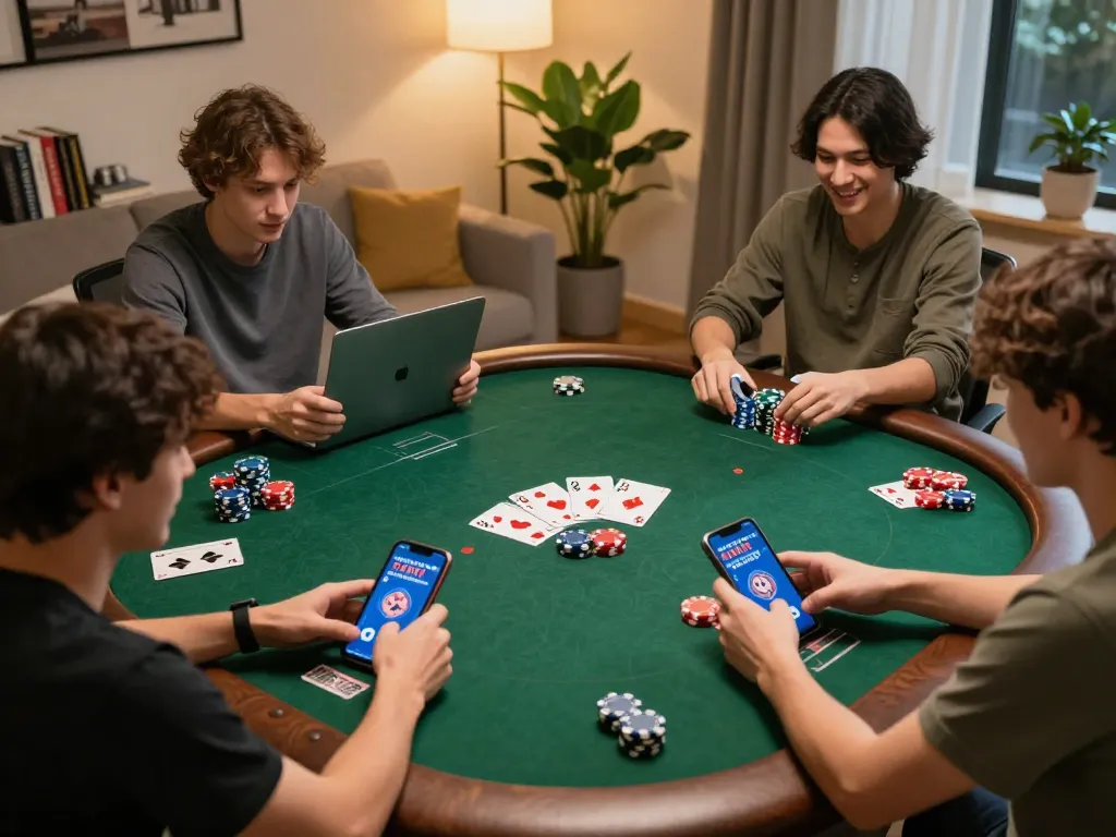 Players enjoying engaging poker games on FC88's online platform, highlighting an exciting gaming atmosphere