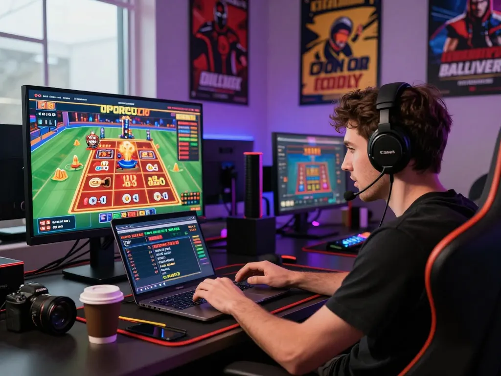 Player enjoying 88aa online gambling experience, lively atmosphere with gaming elements.