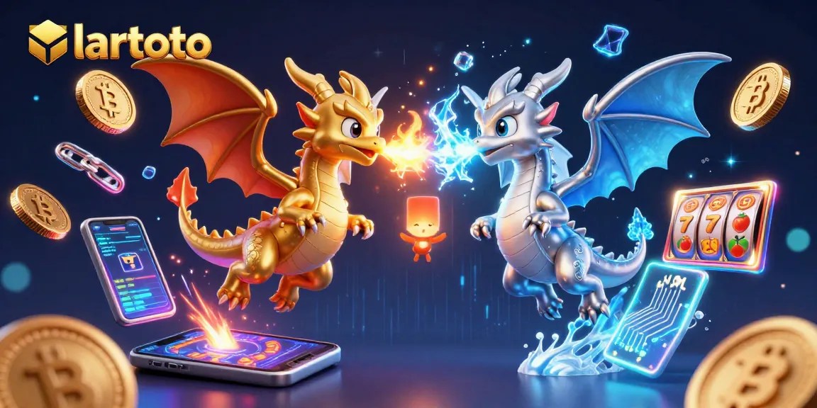 UlarToto bermain dengan simbol jackpot dan koin cryptocurrency dalam ilustrasi fantastis.