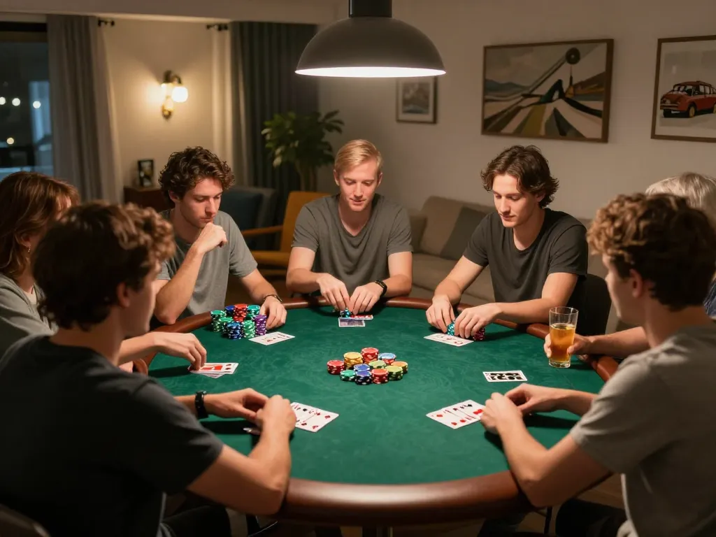 Engaging poker night scene with friends at home showcasing strategic gameplay on https://rr888.shopping/