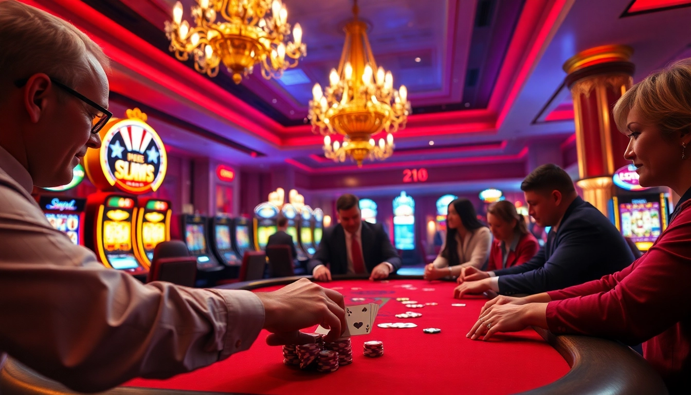 Experience the excitement of AT99娛樂 with players at a vibrant casino poker table.