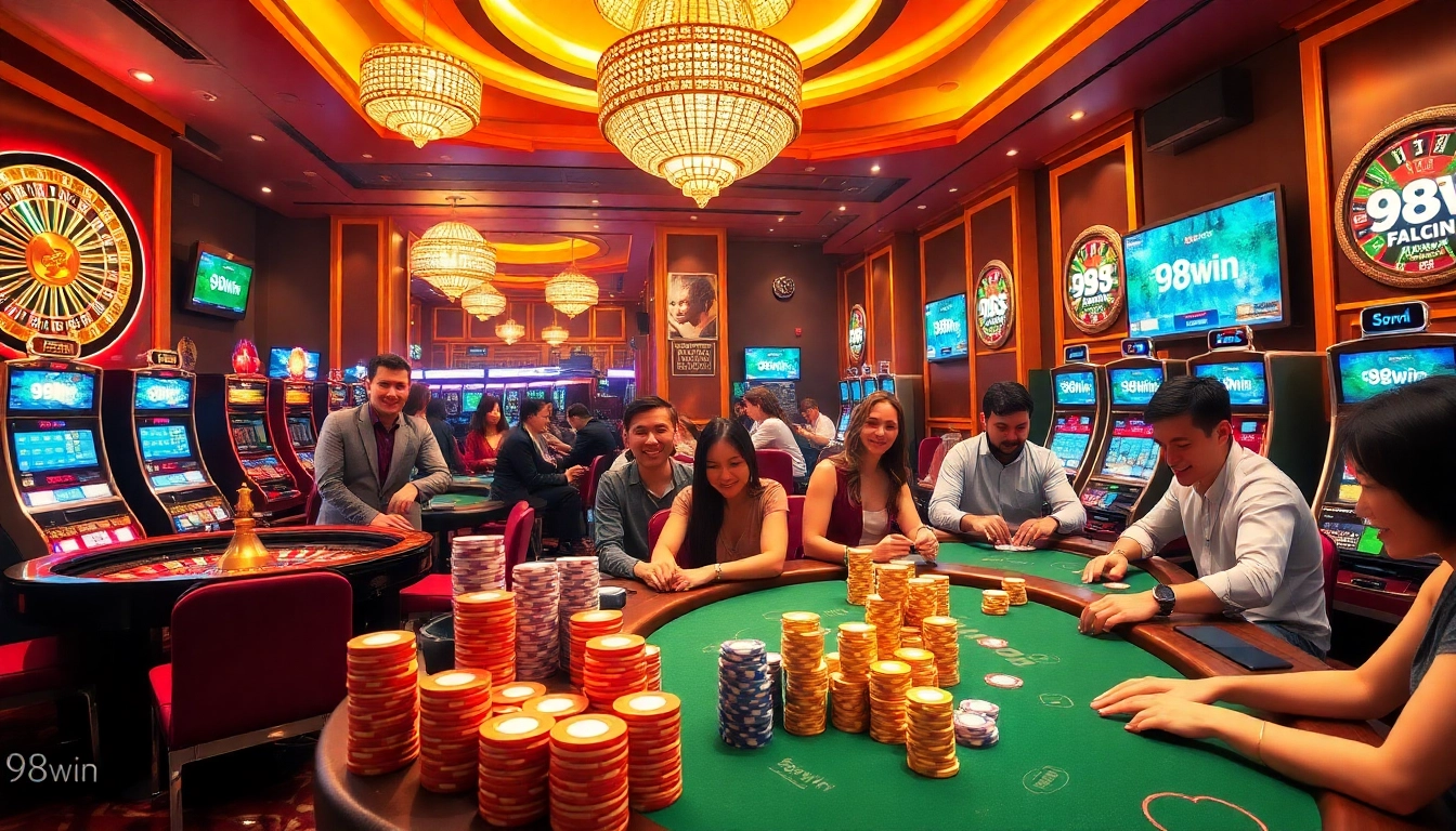 Experience high-stakes excitement at the 98win casino with roulette and slot games.