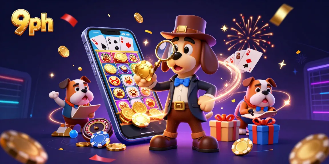 9ph players engage with exciting games amid colorful casino action and festive elements.