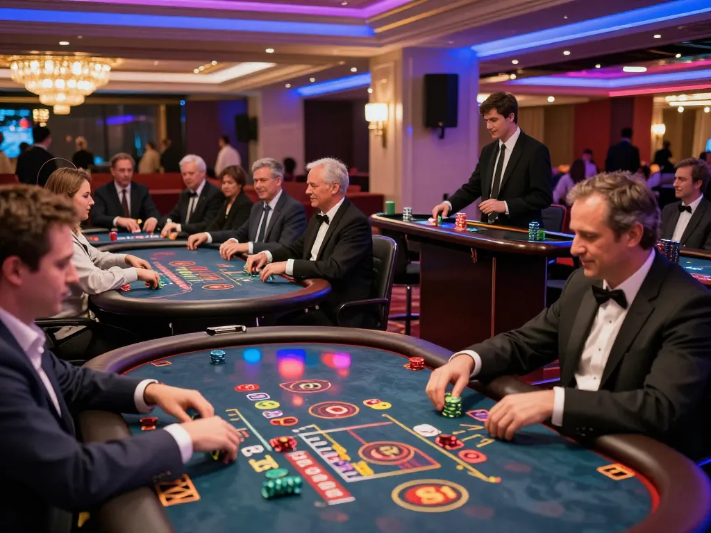 Players enjoying games at F168 casino with vibrant atmosphere and professional dealers