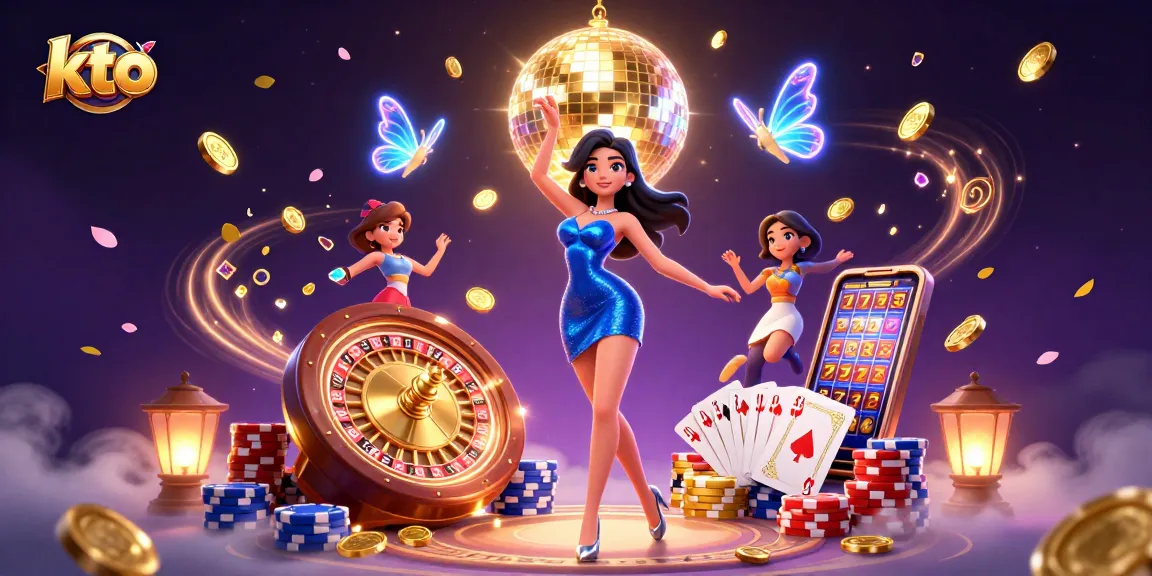 Experience exciting gaming at kto with glamorous characters among dazzling casino elements.