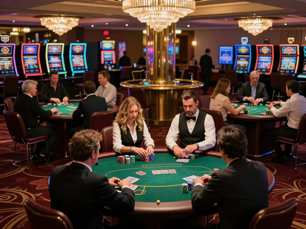 Engaged players at F168 poker tables, showcasing dynamic gameplay and luxury atmosphere.