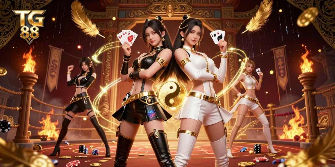 Experience the vibrant energy of TG 88 with twin gamblers showcasing their skills in a thrilling casino atmosphere.