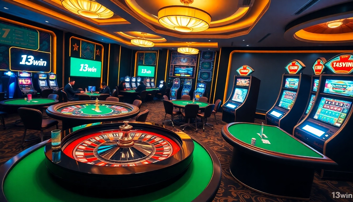 Experience thrilling online gambling with 13win in a vibrant casino setting.