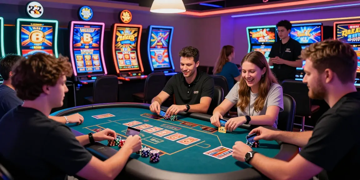 Exciting scene of players engaging at vibrant credit card casinos in 2026, showcasing popular games and fast payments.