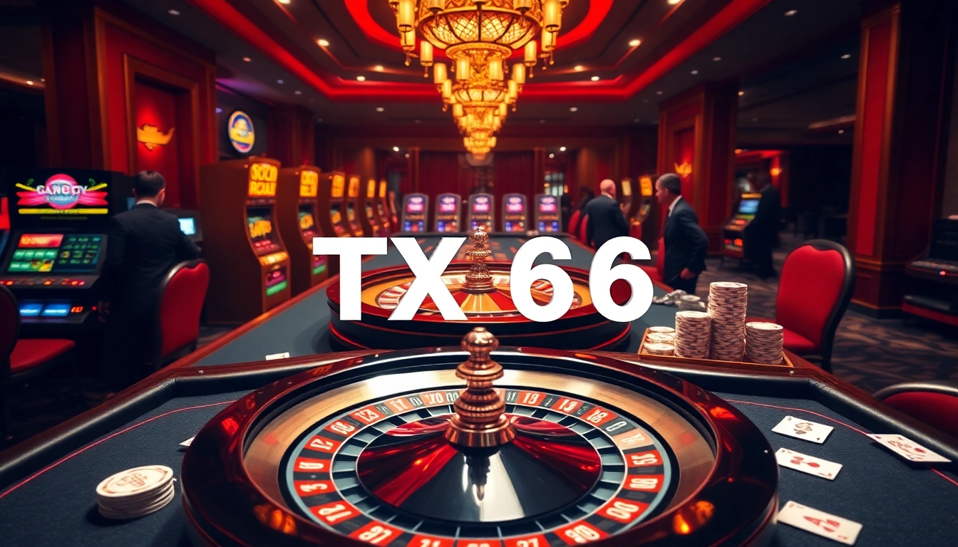TX666 offers a luxurious online gambling experience with dynamic casino tables and slot machines.