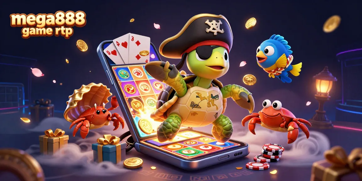 Experience mega888 game rtp with vibrant 3D characters, golden treasures, and interactive casino elements.