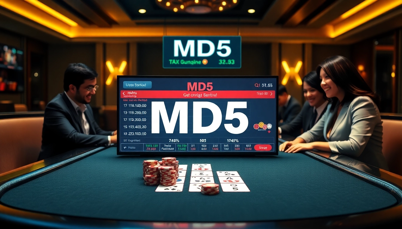 Experience the excitement of tài xỉu md5 at a luxurious online casino, featuring immersive gameplay and vibrant betting scenes.