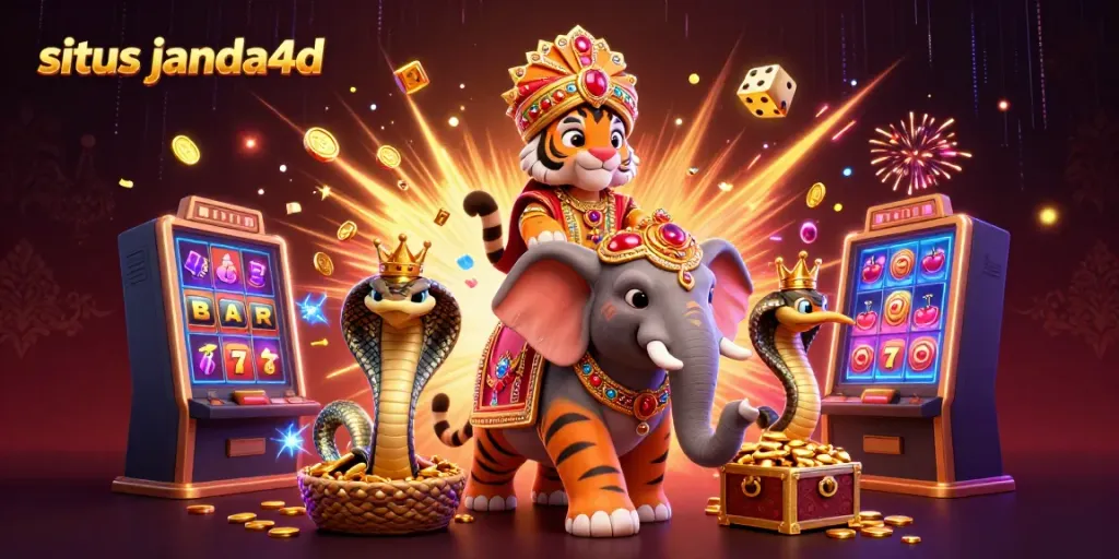 Memikat pengalaman balapan jackpot di situs janda4d dengan karakter maharaja dan gajah.